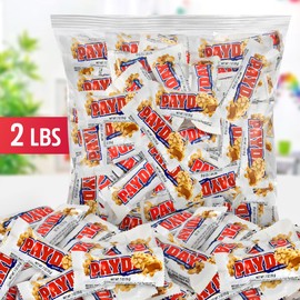 Peanut Caramel Snack Size Candy Bars, 2lb Pack of Pay Day Candy Bars Snack Size, Perfect for parties, lunchboxes or anytime, there’s More Than Enough to Share with Family, Friends or Coworkers