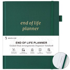 End of Life Planner, Guided Estate Planning Organizer with Tabs, Last Wish, Will Preparation, Funeral Planning, Final Arrangements Notebook for Beneficiary, in Case of Death Organizer -Dark Green