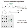 MENEONE Pegboard Hook Locks, for Stopping Hooks from Falling Off,