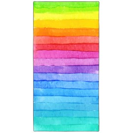 Zomer Beach Towel Large 90 x 180 cm Quick-Drying Microfibre Printed with Rainbow Motif
