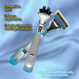 Dollar Shave Club HERITAGE EXECUTIVE / Dorco 6 Packs of 4 Heads (24 Heads Total)