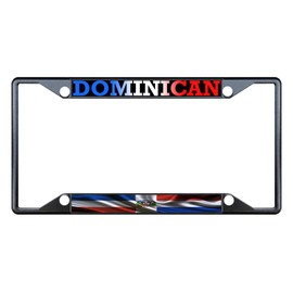 Fastasticdeals Dominican Dominican Republic Wavy Flag License Plate Frame Tag Holder Cover