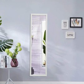 Beauty4U Full Length Mirror Door Mirror Full Body Dressing Mirror Wall Mounted Hanging for Dorm Home, 50"x 14", White