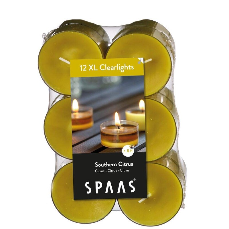 Spaas 12 Maxi Scented Tealights in Transparent Clear Cup, ±