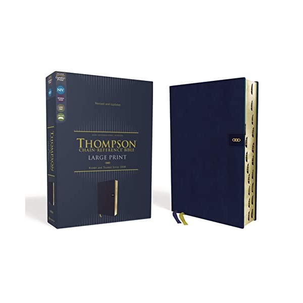 NIV, Thompson Chain-Reference Bible, Large Print, Leathersoft, Navy, Thumb Indexed,