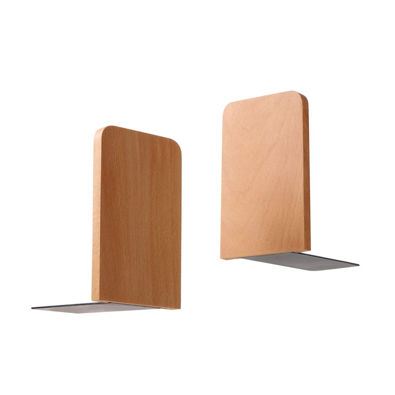 Muso Wood Wood Bookends, 8*13cm (Pack of 2 Pairs) (Beech)