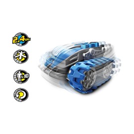 Nikko 10182 Nano Trax Remote Controlled RC Car, Mini Offroad Caterpillar Vehicle, Small Tank with 360° Rotations and Cool Stunts, Toy Car for Children from 6 Years and Adults, Approx. 15 cm, Blue