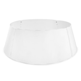 AuldHome Design White Farmhouse Tree Collar, 29-Inch Diameter Base Vintage Enamelware, 5-Panel Set Christmas Tree Accent, Distressed Retro Style