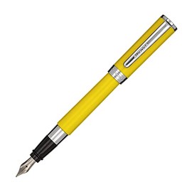 Aurora Fountain Pen TU | Writing Pen Made of Resin in Yellow with Chrome-Plated Fittings | Chrome-Plated Steel Nib in M Thickness | Gift Box