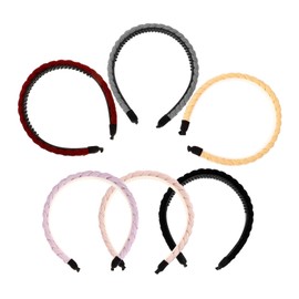 VICASKY 6 pcs Braid Headbands for Women Decorative Party Hair Accessories Wine Grey Soft Light and Comfortable and Stylish Hairbands
