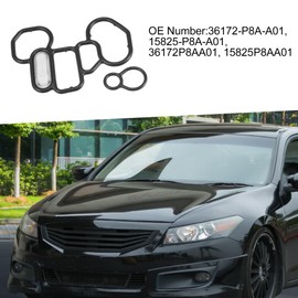 A ABSOPRO Solenoid Gasket Set 36172P8AA01, 15825P8AA01 VTEC Solenoid Gasket Spool Valve Filter Screen for Honda Accord 1998-2012 (Set of 2)