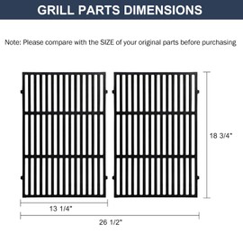 Criditpid Grill Replacement Parts for Charbroil 4 Burner 463211513 463211514 463211512 463211516, Grill Grates, Heat Plates, Burners & Crossover Tubes for Char-Broil G560-0005-W1 G560-0006-W1.
