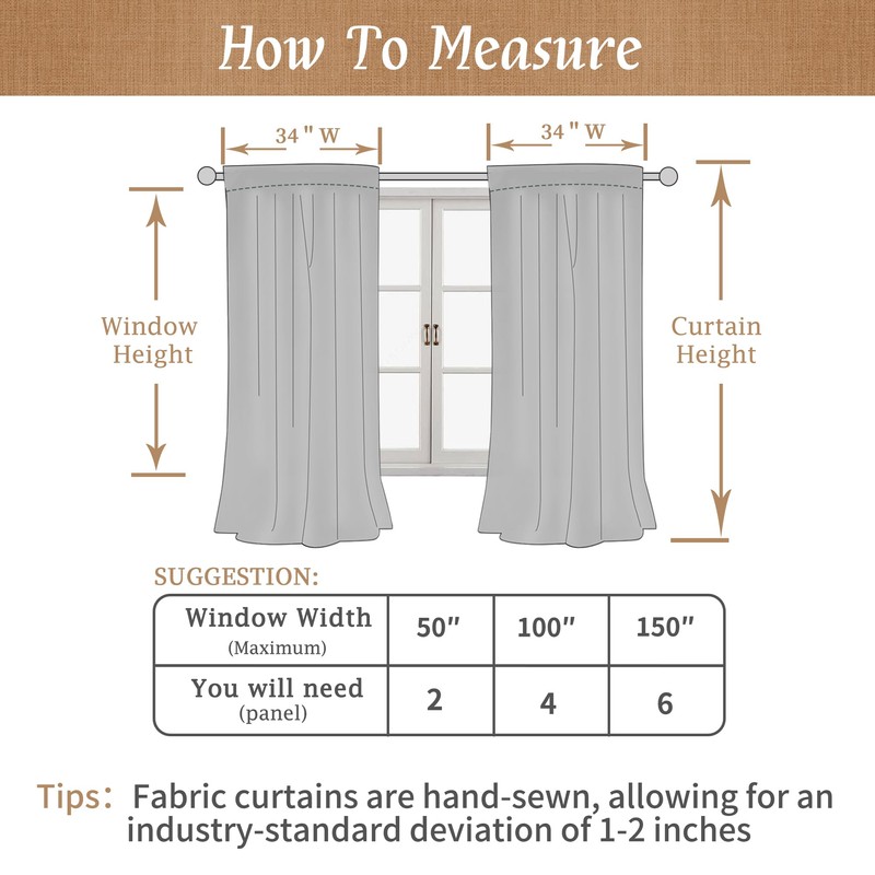 LAMIT 100% Blackout Short Linen Curtains for Cafe, 40 Inch