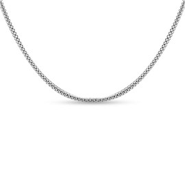 Charmsy Silver Women's Popcorn Adjustable Sliding Chain Necklace