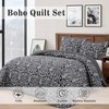 Menghomeus Black Quilt Set Queen Boho Bedspread Coverlet Set 3