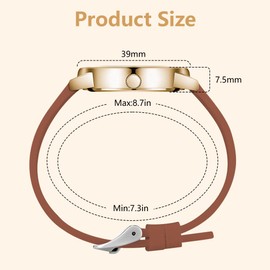 OFFCUP Women's Leather Quartz Watch, Leather Strap Ladies Watches, Analog Quartz with Watches Starry Dial, 3 Hand Quartz Watch, Premium Fashion Wrist Watch for Women Ladies Girls (Brown)