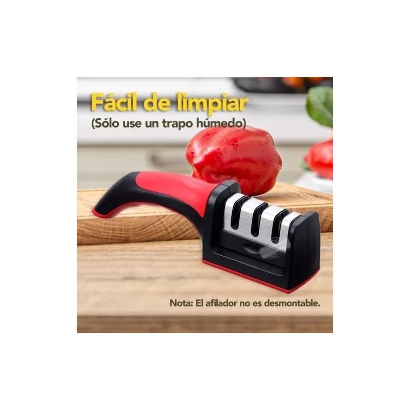 Molin Afilador De Cuchillos Cocina Ergonómico 3 Etapas Manual 4068