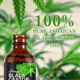 Generic Jamaican Black Castor Oil, Castor Oil Organic Cold Pressed Unrefined, Pure Natural Castor Oil for Hair Growth, Eyelashes & Eyebrows, Deep Cleansing, Skin & Scalp Moisturizer, Nail Care Grow, 60ML