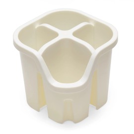 Addis 517940 Cutlery Utensil Drainer Caddy with 4 Compartments, Linen Cream, 14 x 14 x 13 cm
