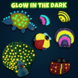 Nicmore Kids Sea Shell Art & Crafts: Glow in The Darkness Painting Kits Crafts for Age 4-6 4-8 8-12 Gift for Boys Girls Art Supplies Activities Toy Gifts for 3 4 5 6 7 8 9 10 11 12 Year Old
