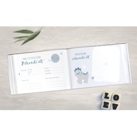 Baby Album - My First Year, Boy Girl, Birth Album, Baby Diary, Beautiful Moments and Memories to Fill in on 104 Pages (No Personalisation, Koala, Blue)