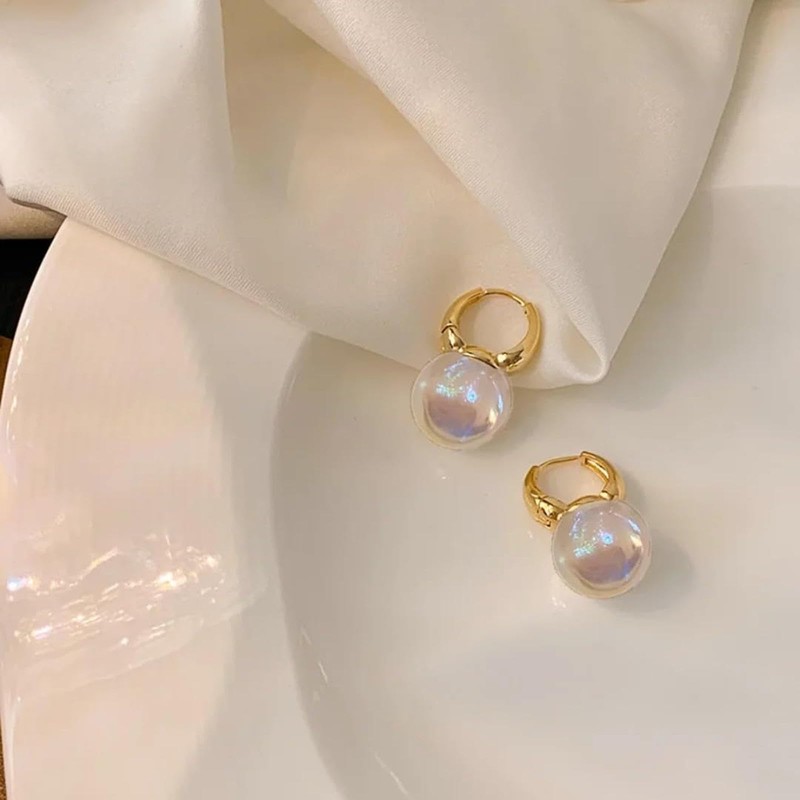 HUGE TOMATO Big Pearl Drop Earrings for Women, Statement Extra