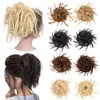 Tousled Updo Messy Bun Hair Pieces, Synthetic Wavy Extension Ponytail