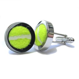 Tennis Ball Cufflinks Hand Cut from a Real Tennis Ball *