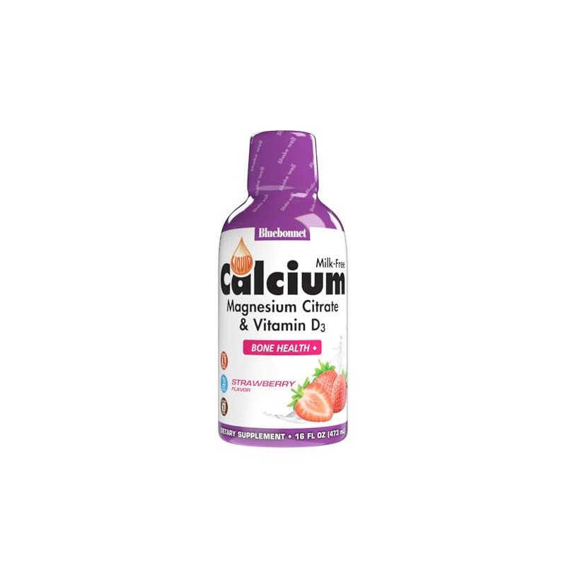Bluebonnet | Calcio Magnesio Citrato y Vitamina D3 | Líquido