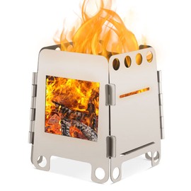 Lixada Camping Stove Folding Portable Titanium Wood Stove Lightweight Folding Kitchen Outdoor Camping Hiking