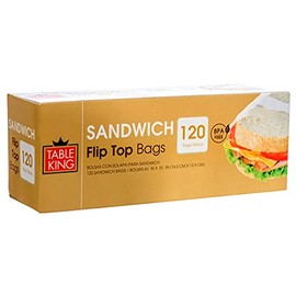 Table King BPA Free Sandwich Bags, Flip Top 4 PACK (480 Count)