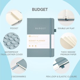 And Per Se Budget Planner, Monthly Budget with Expense Tracker Notebook, Undated Financial Logbook & Accounts Book - A5 Size, Hardcover (Blue)