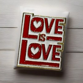Love is Love Cute Retro Enamel Lapel Hat Pin Tie Tac Gold Tone Jewelry