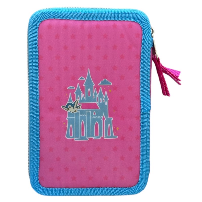 CARTOON School Pencil Case with 3 Zips with Multiple Compartments