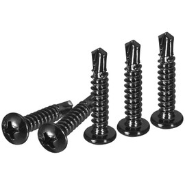 DTGN #10x1" Pan Head Self Drilling Screws - 50Pack - Black Oxide 410 Stainless Steel Phillips Drive Self Tapping Sheet Metal Screws