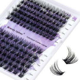 Individual Lashes D Curl Cluster Lashes C3+C9 0.07mm 12-16mm Mixed DIY Lash Extensions Wide Stem Individual Eyelash Clusters Reusable Soft and Wispy Clusters Eyelash Extensions(C3+C9-D-MIX12-16)