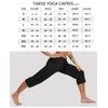 TARSE Womens Yoga Pants Plus Size Capris Stretch Workout Exercise