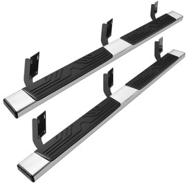 PZ 6.5" Running Boards for 1999-2016 Ford F-250 F-350 F-450 F-550 Super Duty Crew Cab Mirror Stainless Steel Side Step Rails Nerf Bar Ridge Pattern