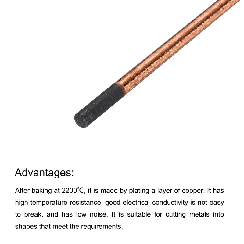 PATIKIL 10pcs 5mmx305mm(3/16"x12") Carbon Arc Air Gouging Rods Copper Graphite