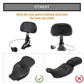 Adjust Rider Backrest - PSLER Foldable Driver Backrest for Touring CVO Road Glide Road King Electra Glide Street Glide FLHR FLTRX FLHX FLHT 2009-2023,Foldable