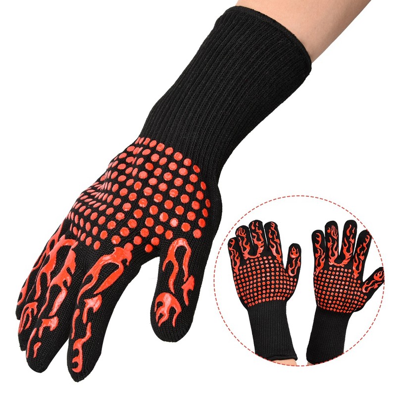 1472℉/800℃ Extreme Heat Resistant BBQ Gloves Anti slip Kitchen Oven