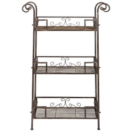 Safavieh Outdoor Collection Noreen Antique White 3 Tier Shelf