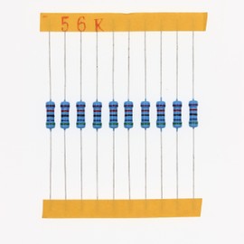 HUABAN 100 Pieces 0.5 Watts 1/2 W 56K Ohm 1% Metal Film Resistor