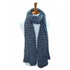 Navy Blue Two-Tone Eyelash Knit Oblong Unisex Soft Scarf