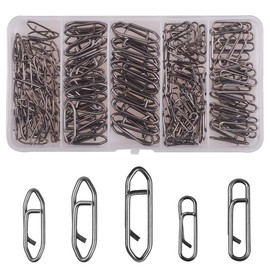 Fishing Quick Snap Aging Rigging Swivels Snap Lures Strength Value 200 Pcs Snaps 5 Sizes 26LB-121LB Great for Mountain Stream Salt Shore Jigging Lures Change