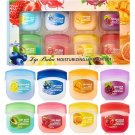 Labial Hidratante,bálsamo labios,lip balm mayoreo,rico en aceite de coco y vitaminas, sabor afrutado, ideal para labios secos e hidratación diaria, unisex (8PCS)