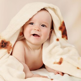 SeaRoomy Burritos Tortilla Blanket, Tortilla Wrap Blanket, Novelty Funny Tortilla Round Blanket Giant Tortilla Round Soft Blanket (Beige, 36 inches)