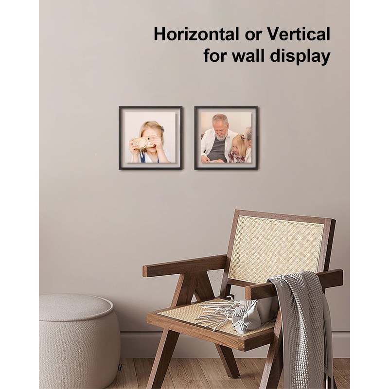 Egofine 8x8 Floating Frames Set of 2, Double Plexiglass Picture