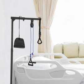 Kllkmmws Trapeze Bar for Bed Mobility Aids, Hospital Stand Assist Lift for Elderly Standing Aid Helper (Black)