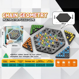 MORAINJAY Chain Triangle Chess Game Fun Interactive Peg Board Game, Brain Teaser Strategy Toy for Kids Family, Perfect for Christmas or Birthday Gifts, Boys Party Game